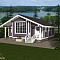 Одноэтажный дачный дом с кухней-гостиной и 2 спальнями № КД97 - превью фото 1