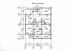 Объект №36: двухэтажный дом из бруса 195х130 с крыльцом, террасой и балконом 2