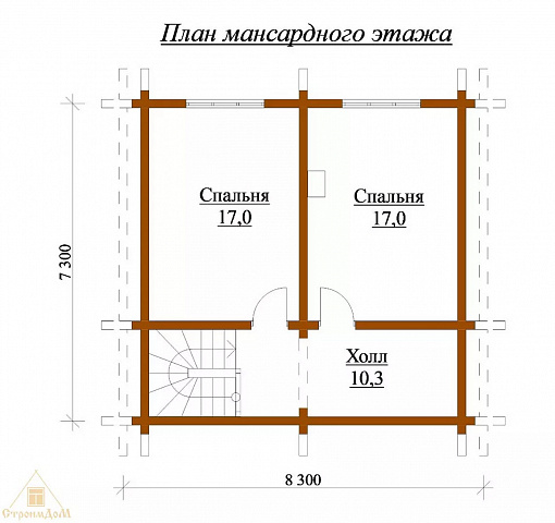 Двухэтажная баня из бруса с кухней-гостиной и террасой № КБ47 - фото 4