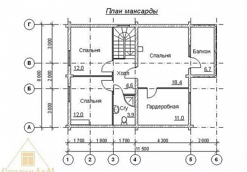 Oбъект №1: двухэтажный дом из бруса 195х130 с балконом 2 Oбъект №1: двухэтажный дом из бруса 195х130 с балконом 2