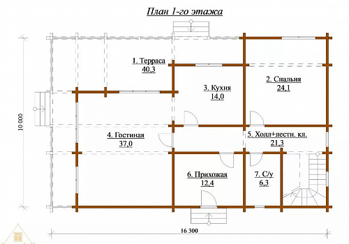Объект №111: дом из бруса 142х145 с балконом и гаражом 2