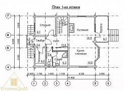 Oбъект №1: двухэтажный дом из бруса 195х130 с балконом 1 Oбъект №1: двухэтажный дом из бруса 195х130 с балконом 1