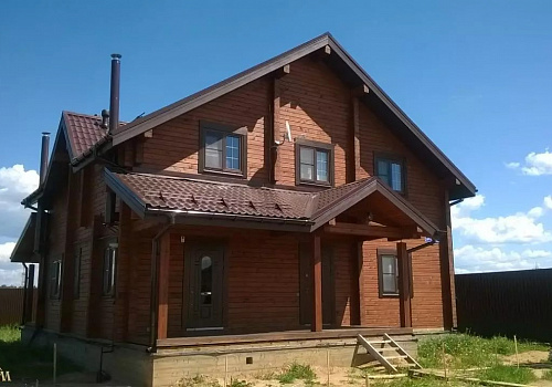 Двухэтажный дом из бруса 192х145 с террасой 0 Двухэтажный дом из бруса 192х145 с террасой 0