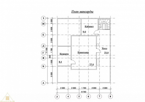 Объект №53: двухэтажный дом из бруса 195х130 с крыльцом, верандой и балконом 3