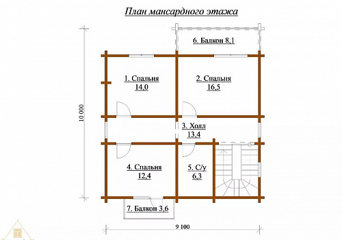 Объект №50Д: домокомплект двухэтажного дома с террасой и 4 спальнями 4