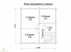 Объект №47: двухэтажный деревянный дом из бруса 192х145 с крыльцом 2