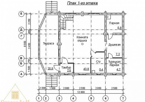 Двухэтажный деревянный дом с террасой и балконом 2