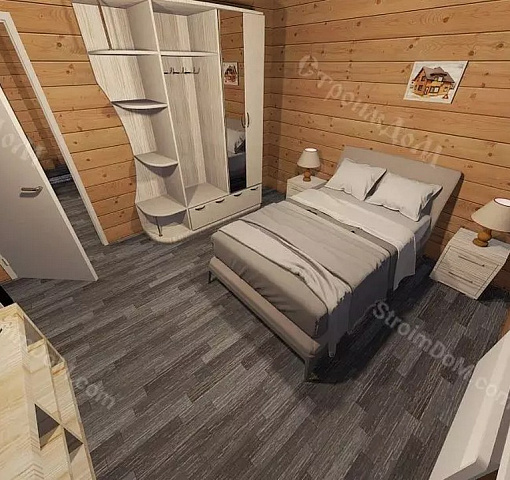 Дом из бруса с мансардой, кухней-гостиной № КД27 - фото 9