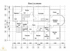 Объект №53: двухэтажный дом из бруса 195х130 с крыльцом, верандой и балконом 1